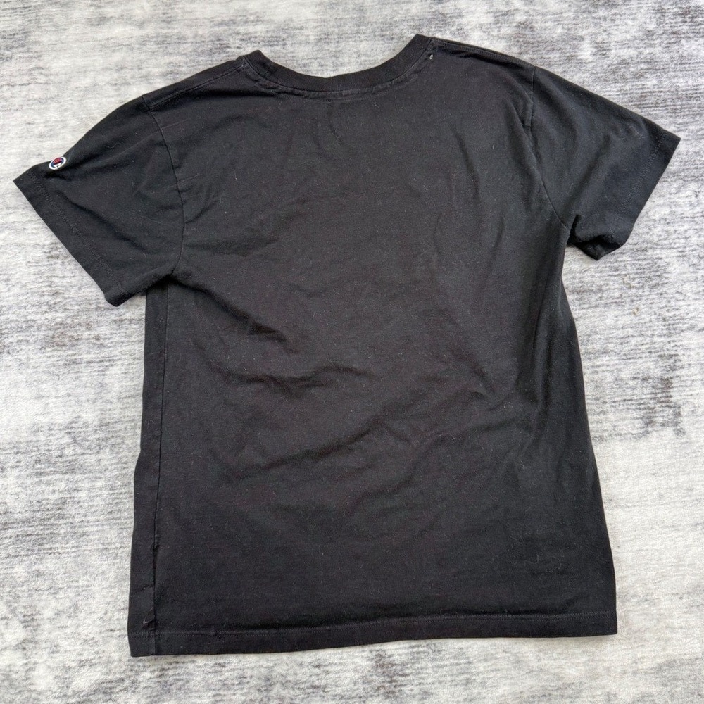 Champion Womens Black Graphic Script Logo Short Sleeve T-Shirt GT18H Small - Picture 2 of 6